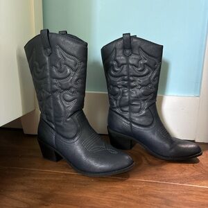 navy blue cowboy boots